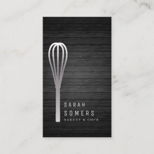 Modern Gold Glitter Whisk Bakery Wooden Business Card