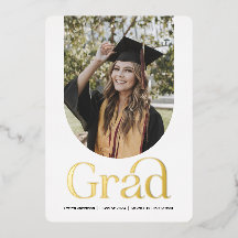 Modern Gold Grad, Photo Graduation announcement