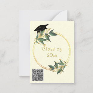 Modern Gold Graduation Invitation with QR Code