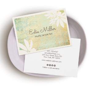 Modern Gold Green Abstract Floral Script Font 