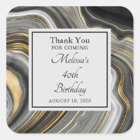 Modern Gold & Grey Agate Geode Gemstone Birthday