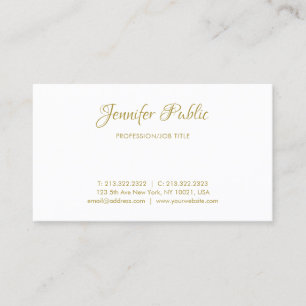 Modern Gold Handwritten Name Minimalist Template Business Card