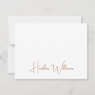 Modern Gold Handwritten Script Name Card