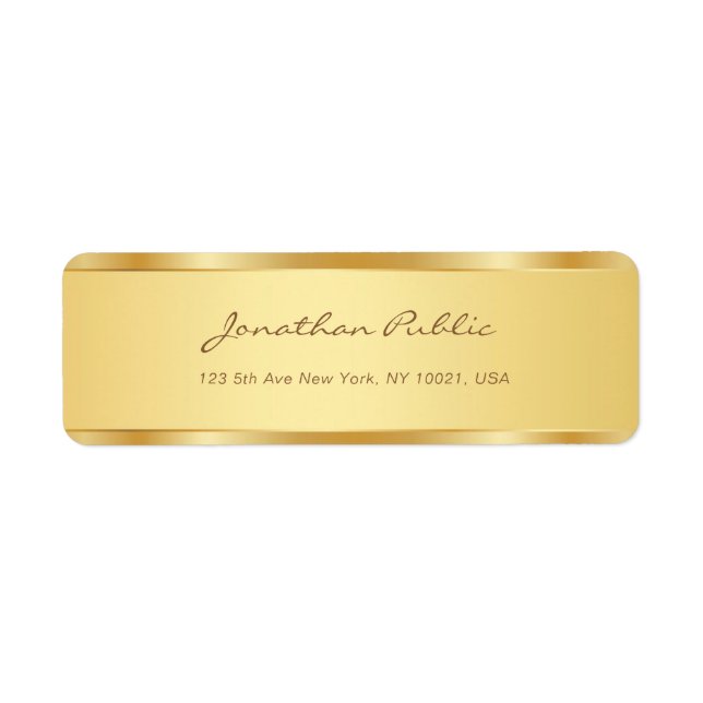 Modern Gold Handwritten Script Text Template Chic (Front)