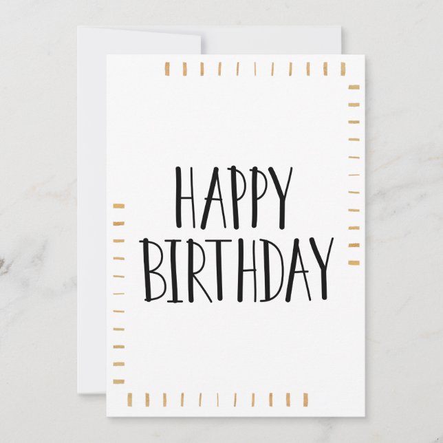 Modern Gold Happy Birthday Card (Front)