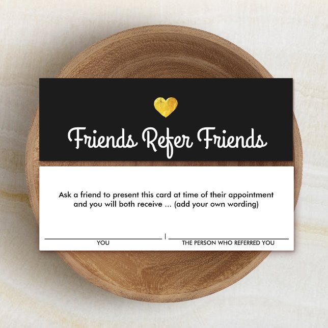 Modern Gold Heart Customer Referral Card (Creator Uploaded)