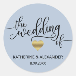 Modern Gold Heart DUSTY BLUE THE WEDDING OF Seals