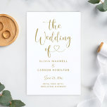 Modern Gold Heart Script Wedding Ceremony<br><div class="desc">Modern wedding ceremony sheet programs feature a stylish antique gold typography design with chic calligraphy script and a heart accent. The simple and elegant custom text that can be personalized for your bridal party, ceremony information, and thank you message. Note: these text weight paper programs arrive flat and require folding...</div>