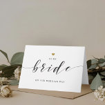 Modern Gold Heart to My Bride on Our Wedding Day Thank You Card<br><div class="desc">Custom-designed wedding thank you card for the bride featuring modern hand calligraphy and gold heart design.</div>