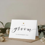 Modern Gold Heart to My Groom on Our Wedding Day Thank You Card<br><div class="desc">Custom-designed wedding thank you card for the groom featuring modern hand calligraphy and gold heart design.</div>