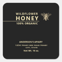 Modern  gold honey bee honey jar