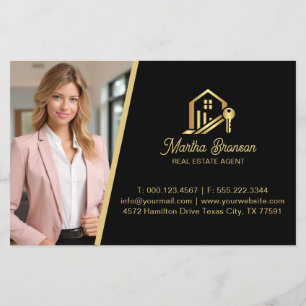 Modern Gold House Key Real Estate Agent Flyer
