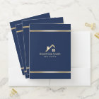 Modern Gold House Logo Real Estate Navy Realtor