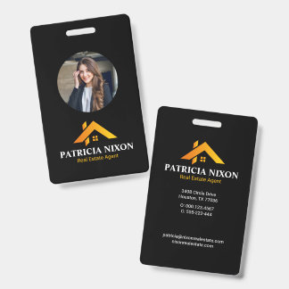 Modern Gold House Real Estate Agent Badge