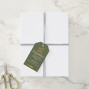 Modern Gold House Real Estate Olive Green Realtor Gift Tags