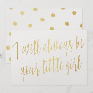 Modern Gold "I will always be your little girl" Invitation