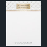 Modern Gold Label Luxury Quilted Business<br><div class="desc">Modern Gold Label Luxury Quilted Business Letterhead.</div>