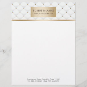 Modern Gold Label Luxury Quilted Business Letterhead