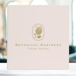 Modern Gold Leaf Minimal Botanical Soft Pink Binder