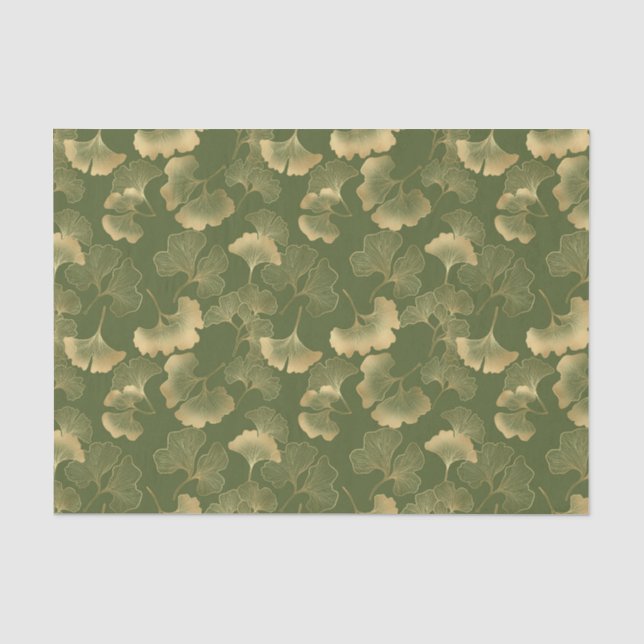 Modern Gold Leaf Pattern Tissue Paper (Front)