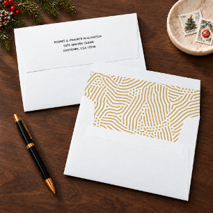 Modern Gold Lines Dots Lined Envelope