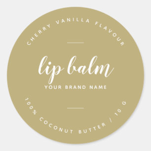 Modern gold lip balm label