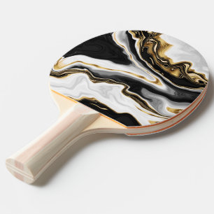 Modern Gold Liquid Swirl Painting Aesthetic Design Ping Pong Paddle