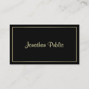 Modern Gold Look Black Design Elegant Creative Business Card