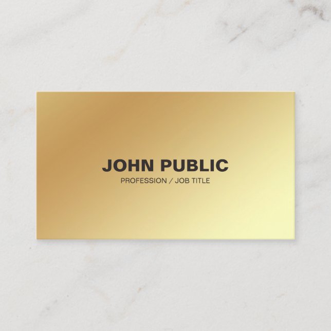 Modern Gold Look Elegant Simple Chic Corporate Business Card (Front)