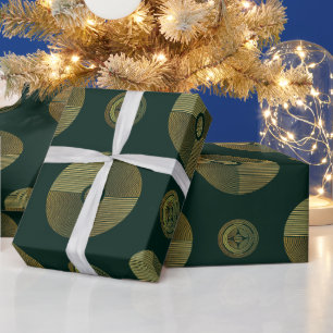 Modern Gold Luxury Art Deco Circles Wrapping Paper
