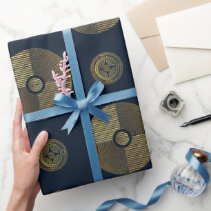 Modern Gold Luxury Art Deco Circles Wrapping Paper