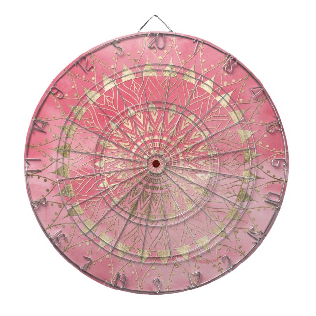 Modern  gold mandala dartboard (Front)