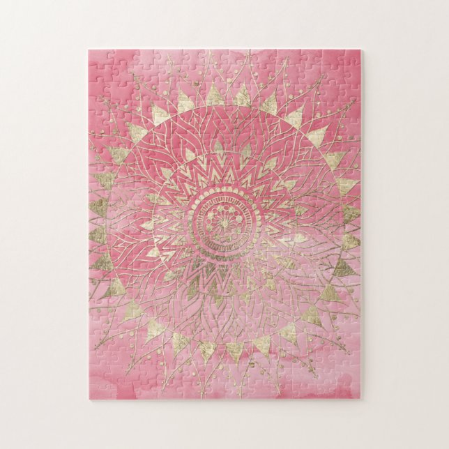 Modern  gold mandala jigsaw puzzle (Vertical)