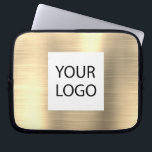Modern Gold Metallic - Custom Logo Promotional Laptop Sleeve<br><div class="desc">Modern Silver Faux Metallic Stainless Gold Elegant Custom Logo Promotional Laptop Bag or Sleeve Promotional (promo) advertisement Case. This case can be customized to include your company or business logo.</div>