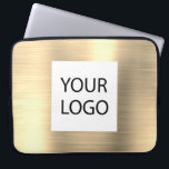 Modern Gold Metallic - Custom Logo Promotional Laptop Sleeve<br><div class="desc">Modern Silver Faux Metallic Stainless Gold Elegant Custom Logo Promotional Laptop Bag or Sleeve Promotional (promo) advertisement Case. This case can be customized to include your company or business logo.</div>