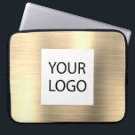 Modern Gold Metallic - Custom Logo Promotional Laptop Sleeve<br><div class="desc">Modern Silver Faux Metallic Stainless Gold Elegant Custom Logo Promotional Laptop Bag or Sleeve Promotional (promo) advertisement Case. This case can be customized to include your company or business logo.</div>