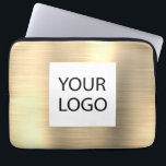 Modern Gold Metallic - Custom Logo Promotional Laptop Sleeve<br><div class="desc">Modern Silver Faux Metallic Stainless Gold Elegant Custom Logo Promotional Laptop Bag or Sleeve Promotional (promo) advertisement Case. This case can be customized to include your company or business logo.</div>