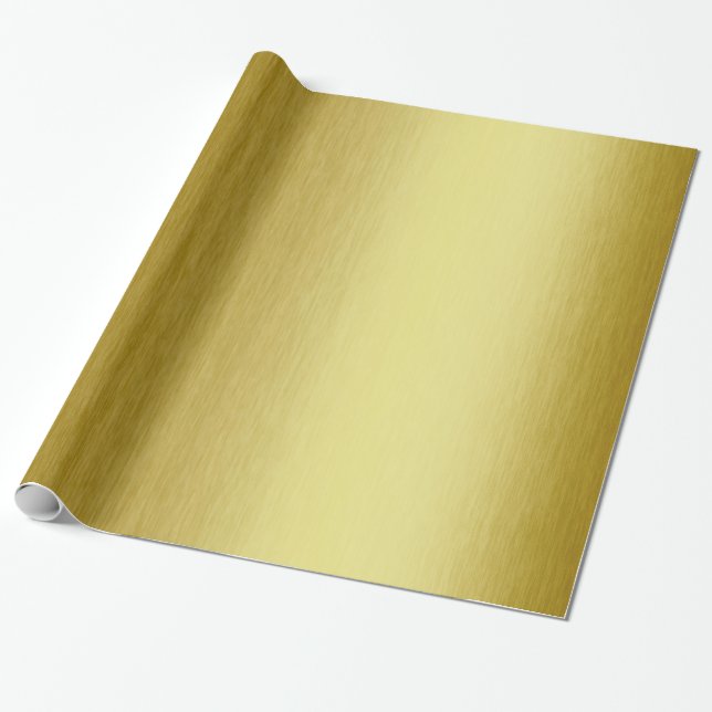 Modern Gold Metallic Wrapping Paper (Unrolled)