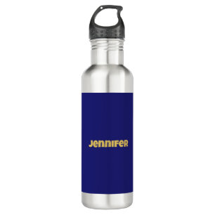Modern Gold Midnight Blue Colour Plain Unique 710 Ml Water Bottle
