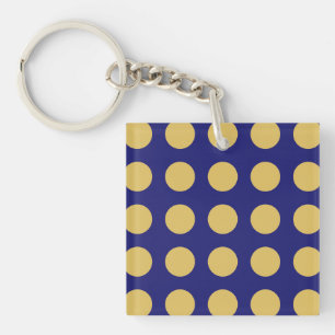 Modern Gold Midnight Blue Colour Plain Unique Keychain