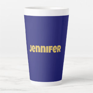 Modern Gold Midnight Blue Colour Plain Unique Latte Mug