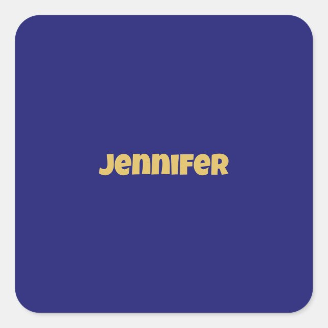 Modern Gold Midnight Blue Colour Plain Unique Square Sticker (Front)