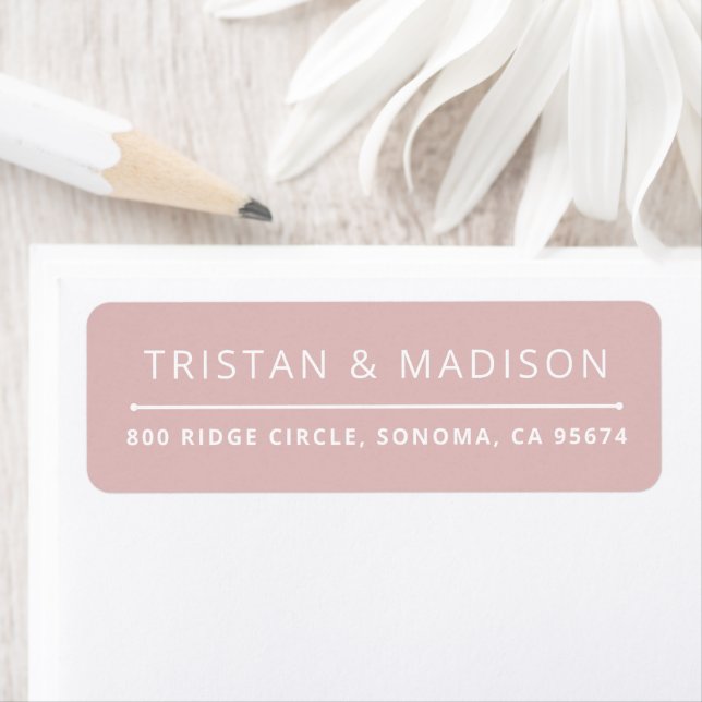 Modern Gold Minimal Dusty Pink Return Address (Insitu)