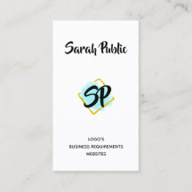 Modern gold minimalist monogrammed blue square