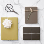 Modern Gold Mocha Dark Brown Solid Colour Set of 3 Wrapping Paper Sheet<br><div class="desc">Set of three wrapping paper sheets in an modern solid mix of faux gold,  mocha and dark brown shades.</div>