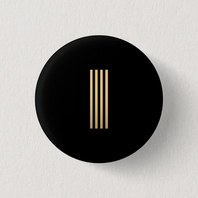 Modern Gold Monogram 1 Inch Round Button (Front)