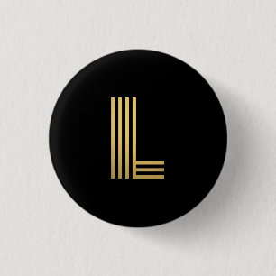 Modern Gold Monogram 1 Inch Round Button