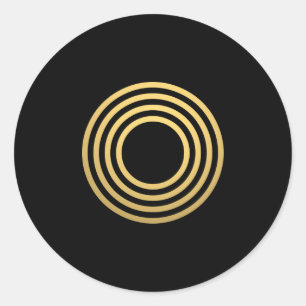 Modern Gold Monogram Classic Round Sticker