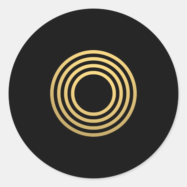 Modern Gold Monogram Classic Round Sticker (Front)