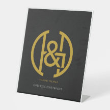 Modern Gold Monogram Initial Crest Executive Desk